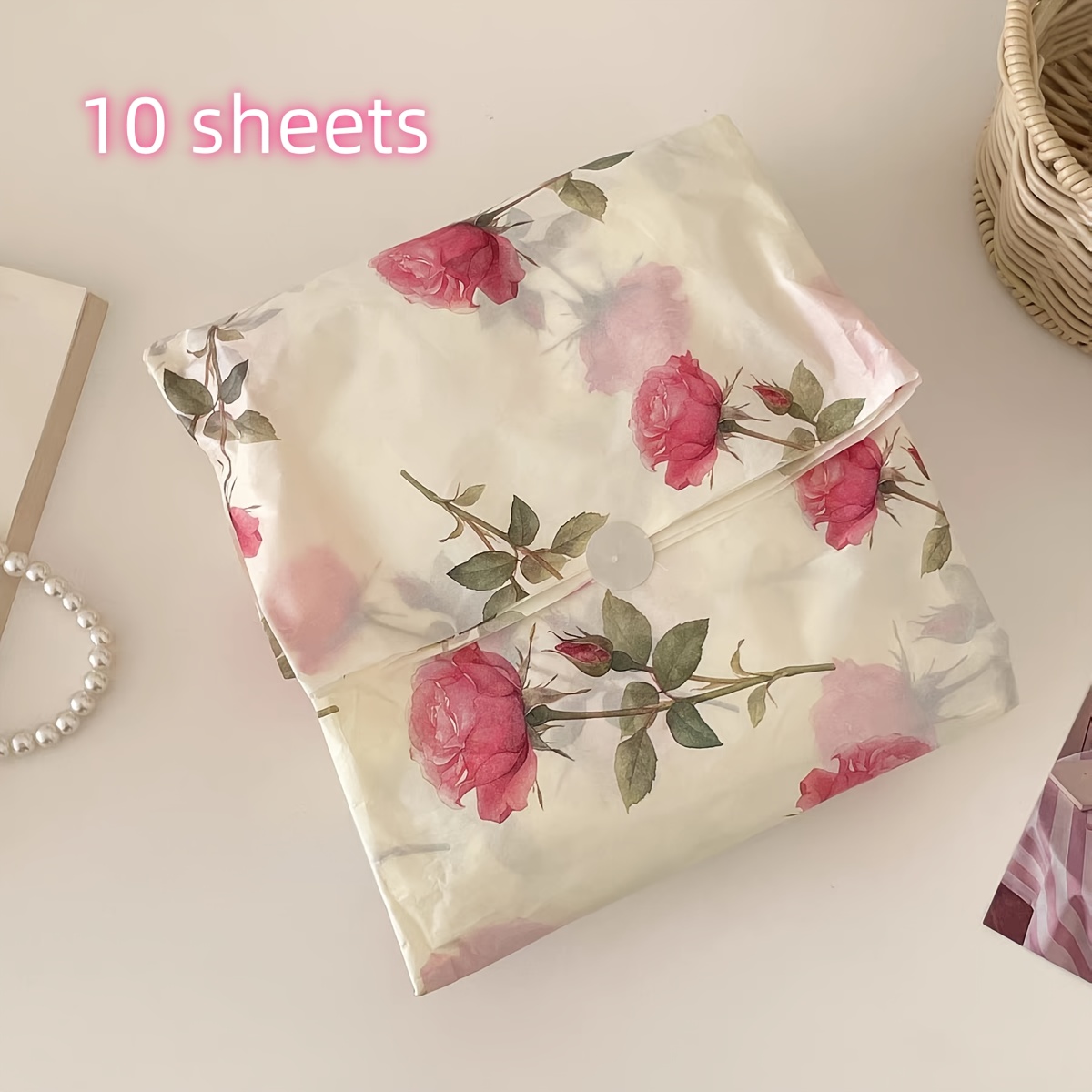 Thin Paper With Patterns, 20 X 14 Inches Gift Wrapping Paper, Suitable For Spring And Summer, Weddings, Holiday Gifts, Birthday Gift Packaging, Bouquet Packaging, Gift Bag Filling, And Party Gifts