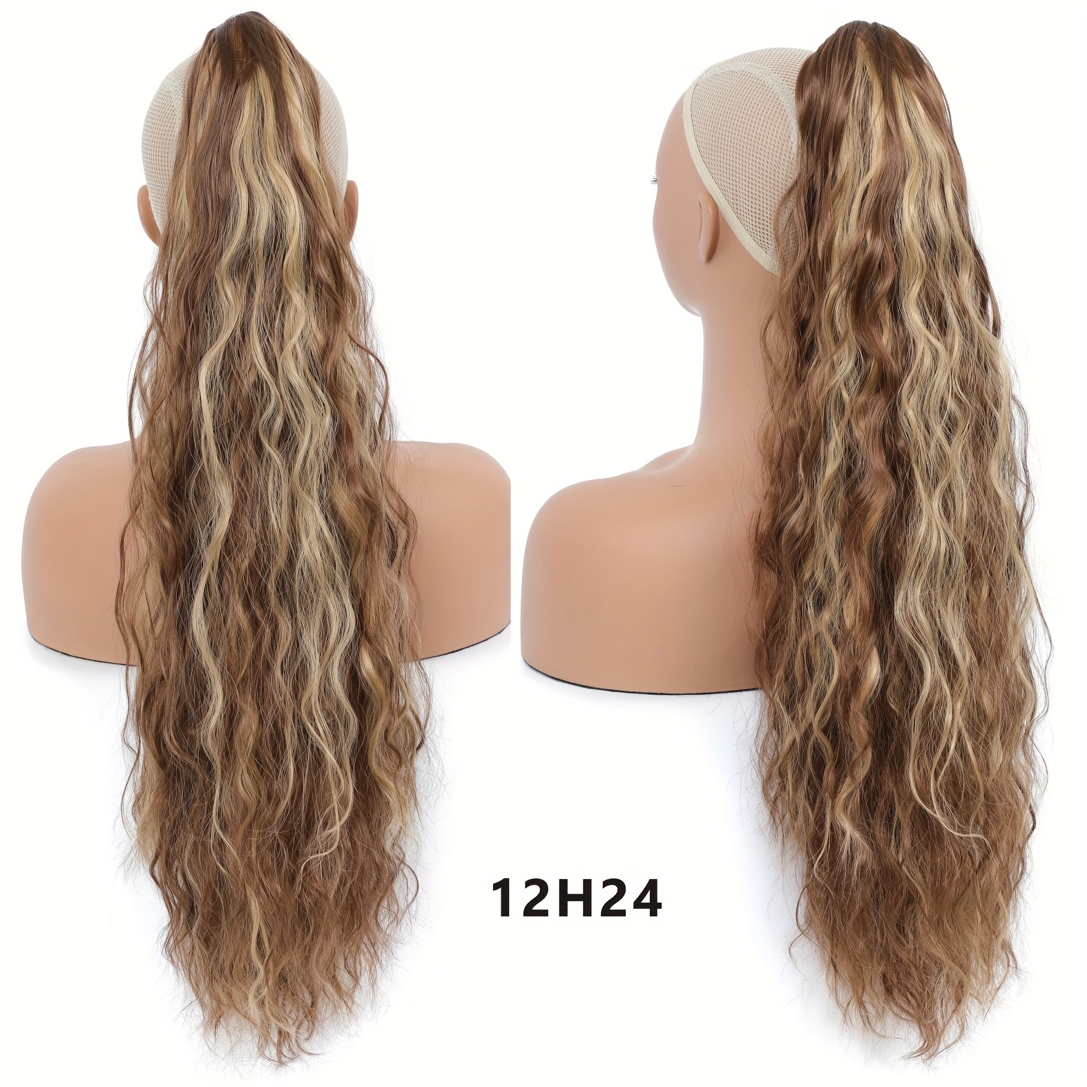 Claw Long Wavy Ponytail Extension | 20/26inch Curly Pony Tail Clip In Hair Extensions For Women Fluffy Looking Synthetic Hairpiece For Daily Use