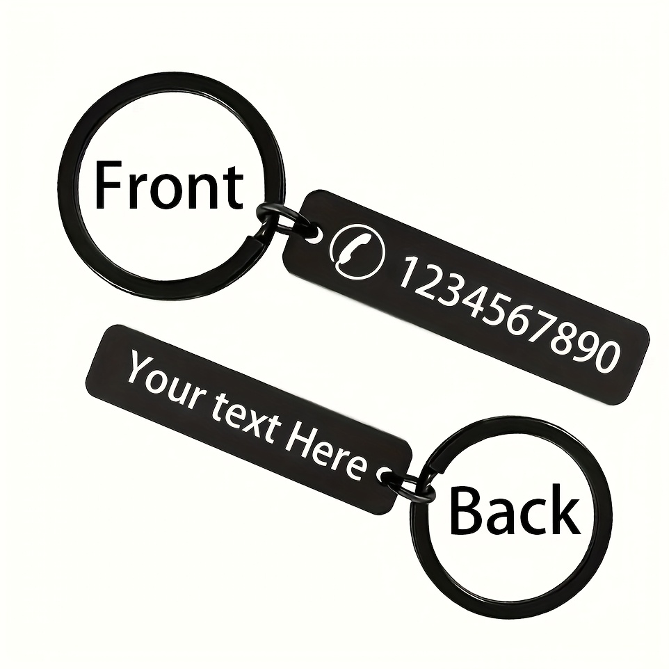 1pc 5pcs 10pcs 50pcs 100pcs customized engraved stainless steel keychain personalized name and phone number anti lost double sided design suitable for events and party gifts cute keychain halloween christmas season gifts