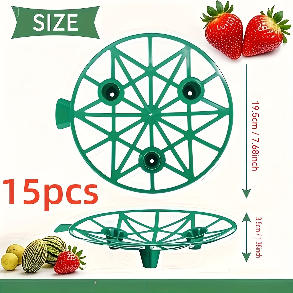 E-shop 15 Grüne Langlebige Kunststoff-Wassermelonenständer, Einfach zu Installieren, Windfest, Geeignet für Verschiedene Früchte, Heim- Gartenanbau,