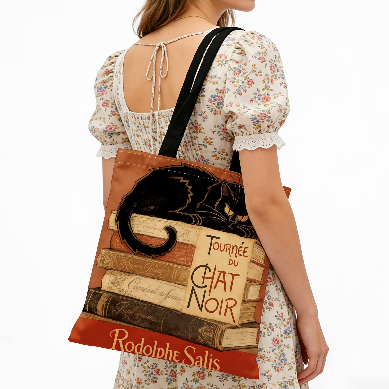 TEMU 1 borsa shopper, borsa, borsa tote, borsa della riutilizzabile e , , libri vintage, , adatta per il pendolarismo , lo shopping, i viaggi, , le