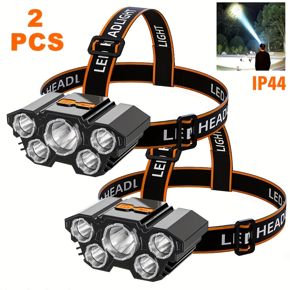 2pcs rechargeable headlamps 5   led headlamps lightweight usb rechargeable headlamp 3   ideal for outdoor running fishing hunting hiking camping and work