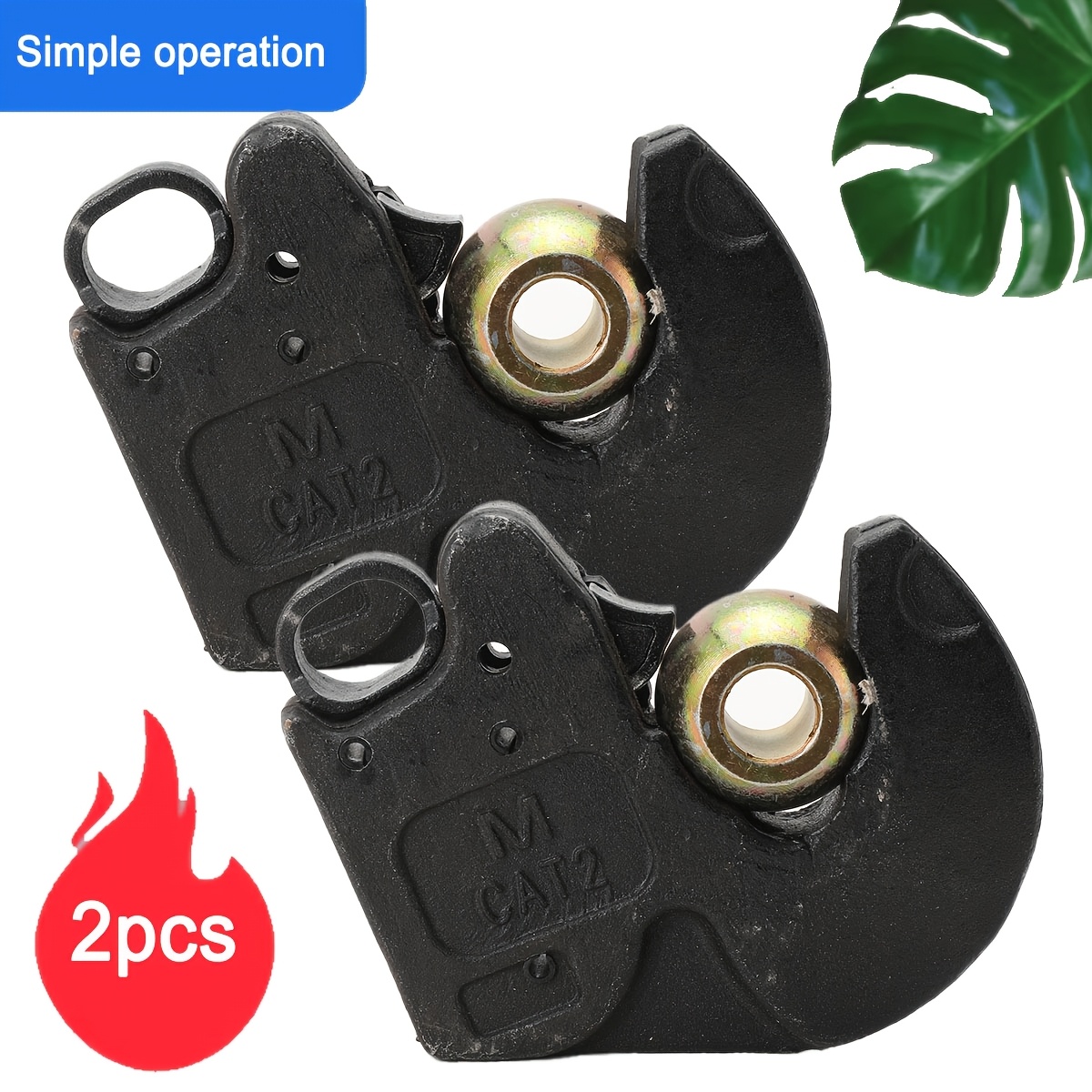 2pcs Quick Hooks - Pair Of Lower Link Hitch Assemblies Cat 2 Tractor Weld-on Ball Hook System, Farm Connection
