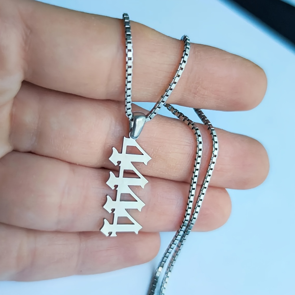 TEMU Chain Number Necklace, Stainless Steel Personalized Vintage Number Necklace, Detachable Number Pendant Necklace, Gift For , Friendship Necklace,