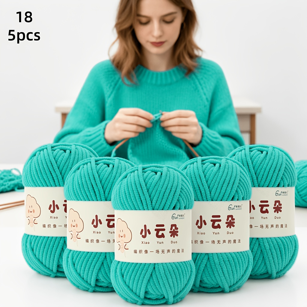 TEMU 5-ply Yarn, Donut Knitted, Chubby Cloud Knitted, Chenille , Thick Knitted Scarf Yarn, Suitable For Knitting Blankets, Scarves, Hats, And Throw