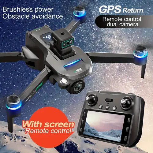 5g hd brushless gps rc with real time fpv foldable smart obstacle avoidance gps return wifi controlled aerial photography beginner pilots long range for adults