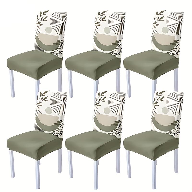 TEMU Minimalista Dokriy con Estampado de Hojas para Silla y Mesa Rectangular - Tela de Filamento Elástico, Lavable, Reutilizable para Hogar,