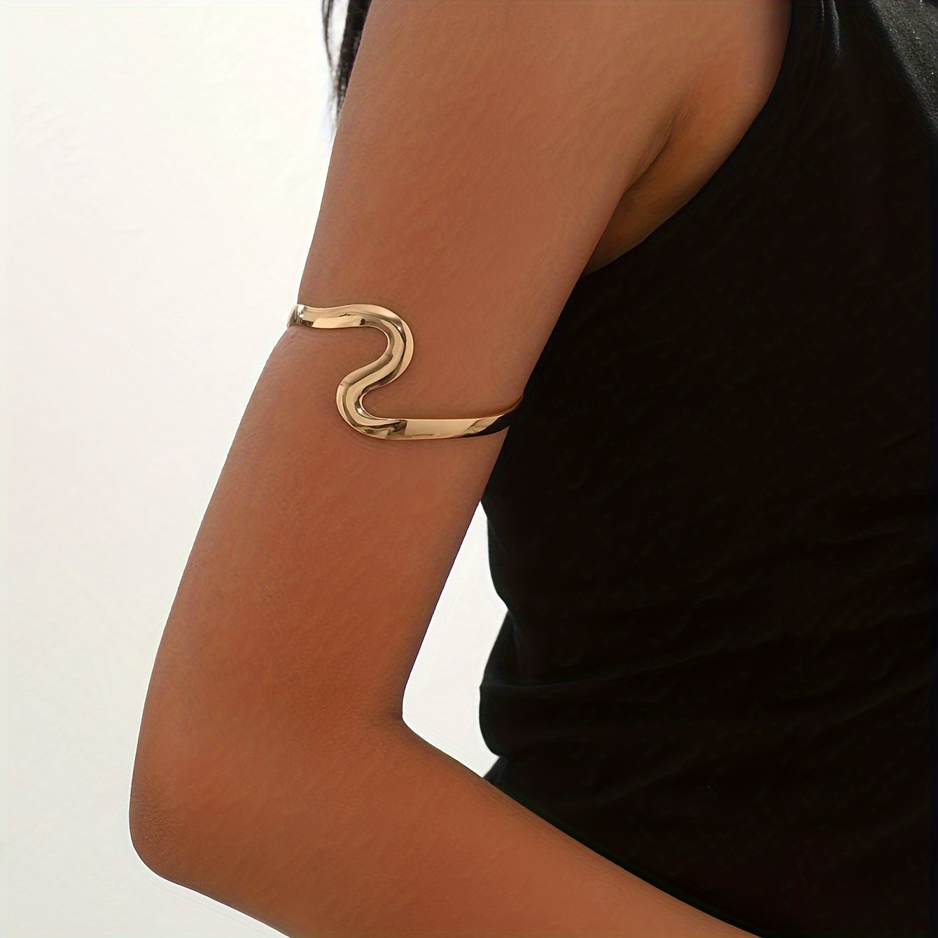 

Alloy Open Cuff Bracelet For Women - Sexy Simple Armlet, No , For Daily & Party Wear - 1 Piece