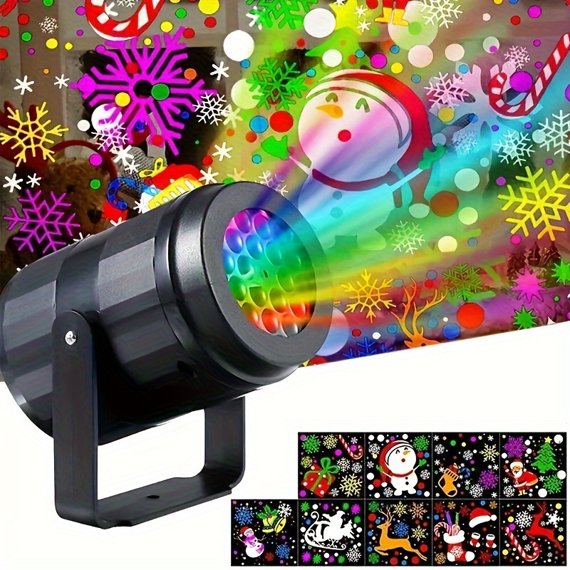 TEMU 1/2pcs Products, Save 16 Patterns Christmas Led Projection Light Indoor Usb Powered Christmas New Year Decorations Lighting For Christmas