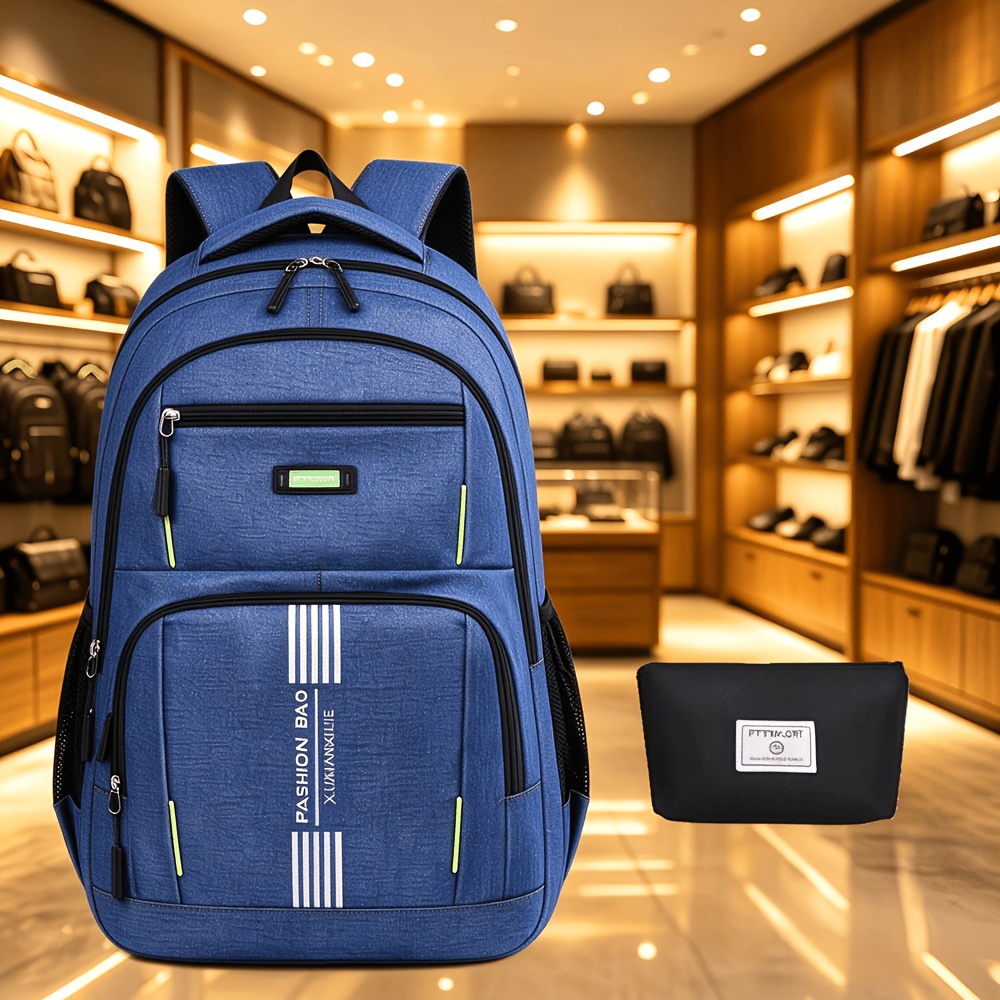 TEMU 2pcs College Student Backpack, Suitable For Middle School And High School Students, College Students, Men's Large-capacity Minimalist Laptop