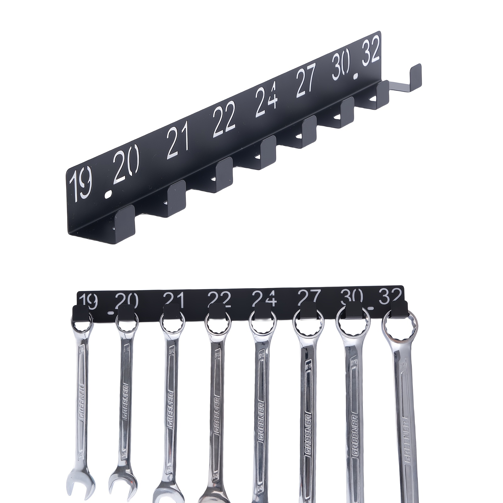 Black Metal Wrench Organizer - Sleek Wall-Mounted Storage Rack for Wrenches, Screws, And Bolts, Perfect Gift for Professional Mechanics, Drawer Included, Drawer Organizer | Sleek Metal Rack | Sturdy Metal Rack, Wrench Organizer for Wall