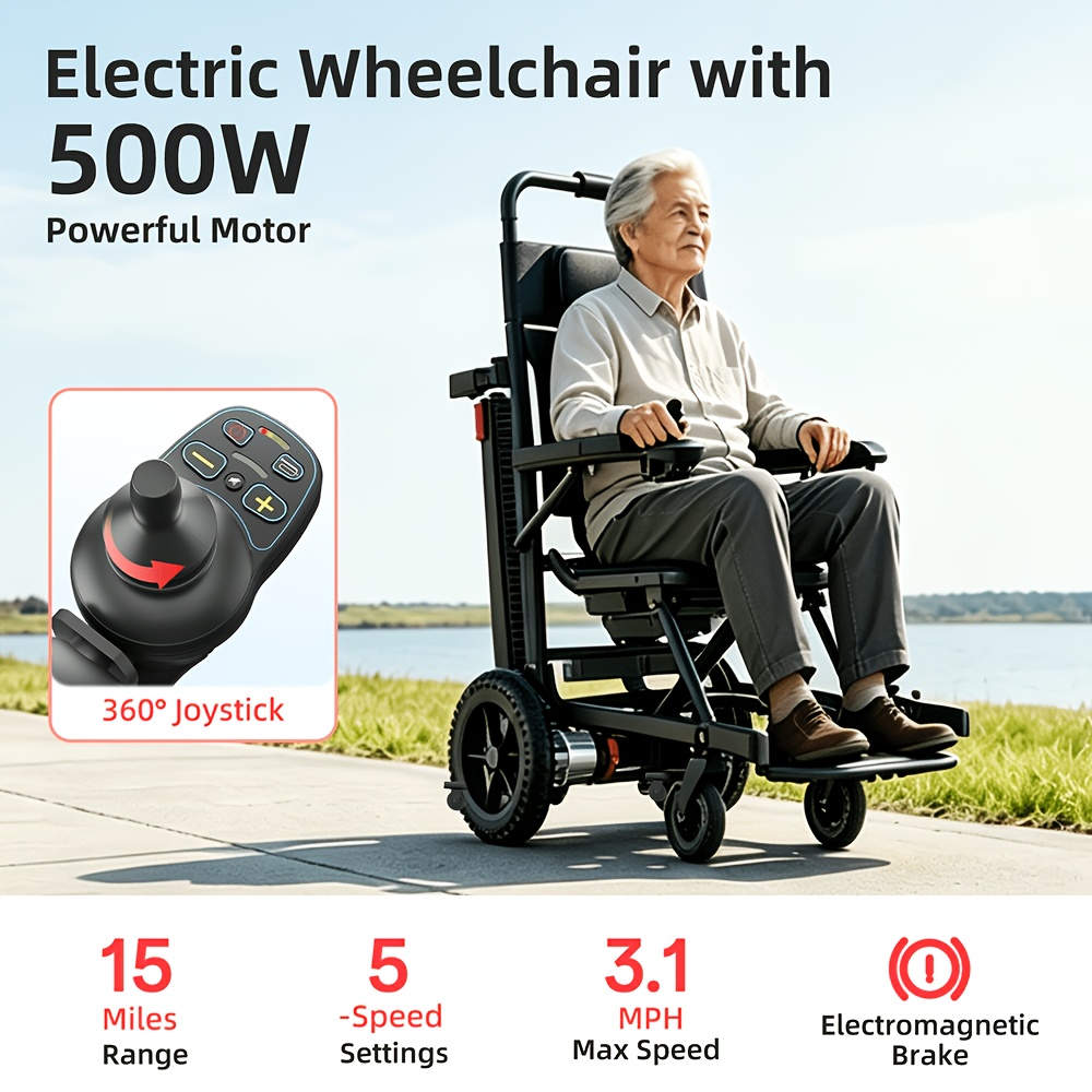 15 miles long   adult intelligent electric wheelchair intelligent controller stair climber lightweight   folding and     put   high power motor strong climbing force anti   device Product details 2
