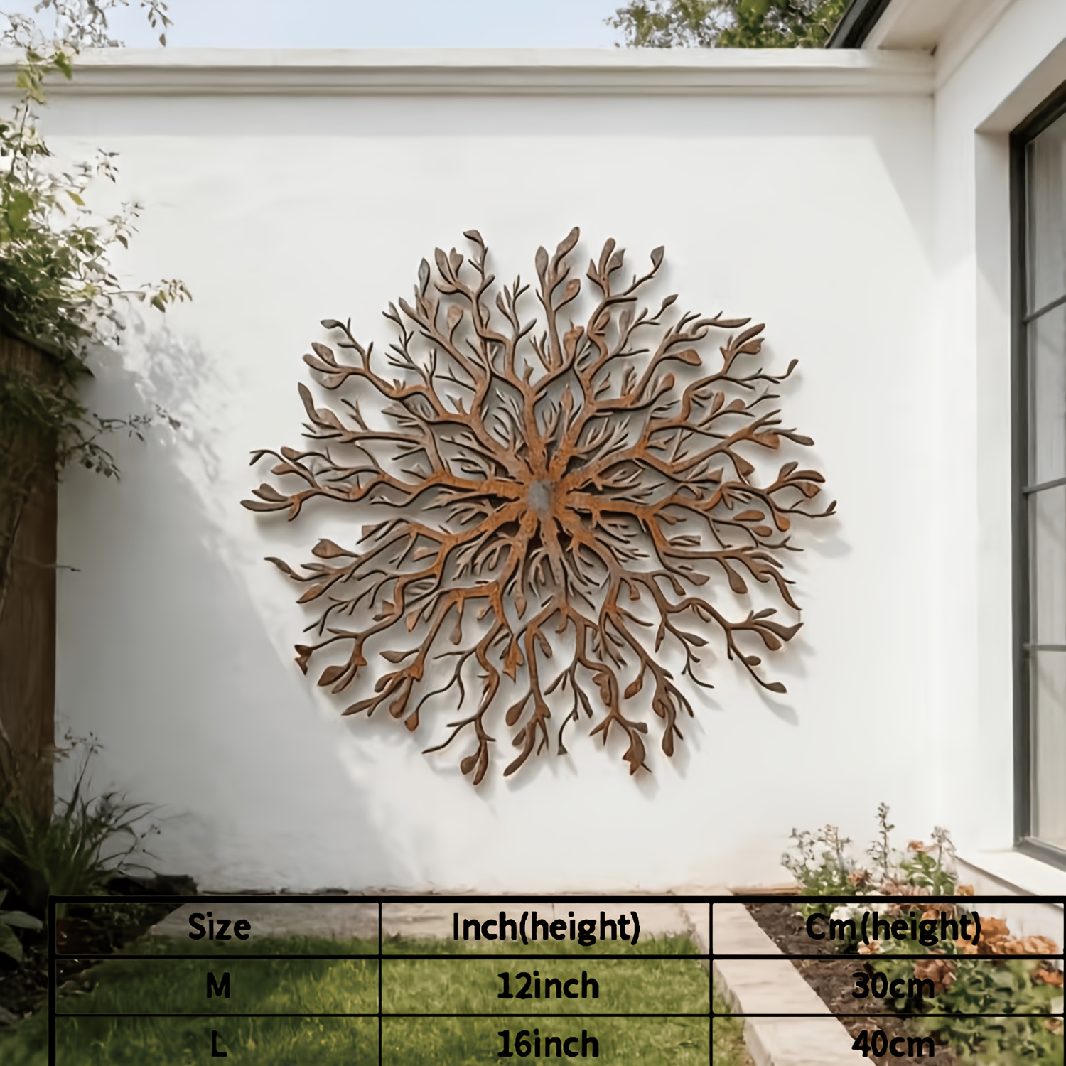 TEMU Vintage Abstract Metal Tree Of Life Silhouette Wall Art, Nature- Decor, Abstract Line Art Sculpture