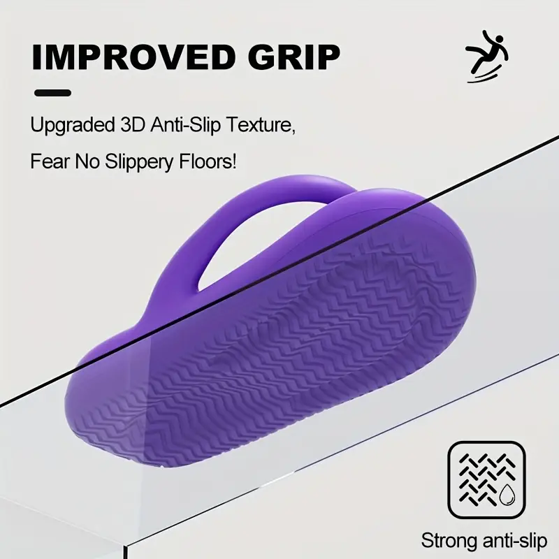 womens eva flip flops stylish comfortable thick sole beach sandals anti slip durable slip on footwear with flat heel purple non slip sandals casual summer footwear eva material Product details 4