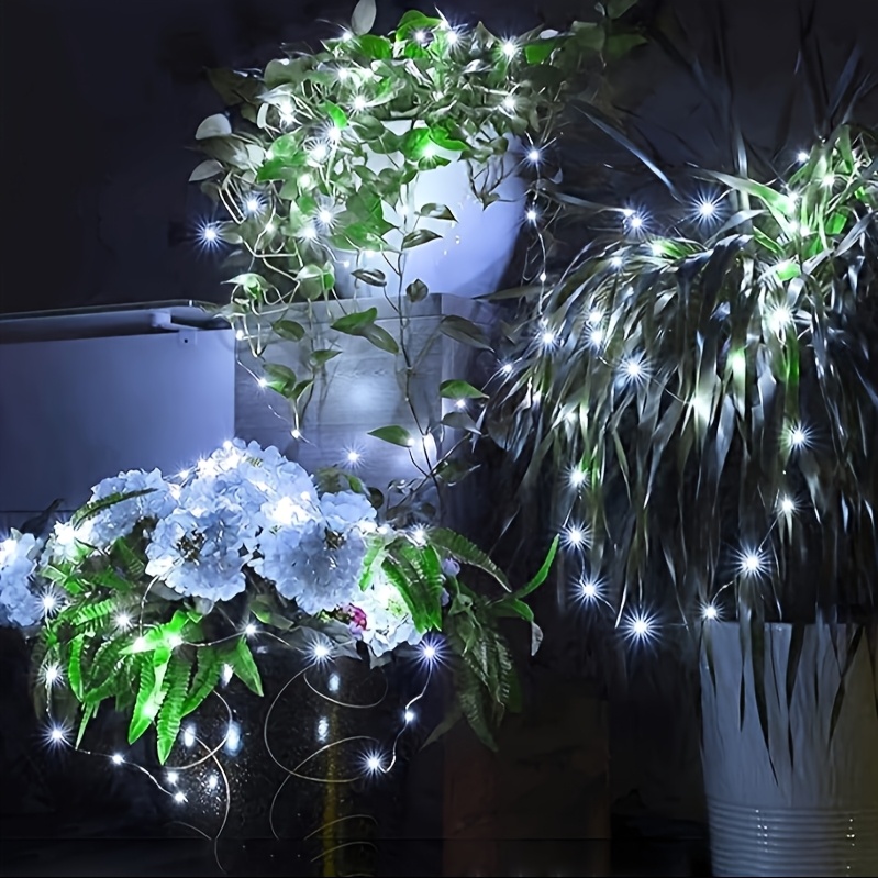 Outdoor Solar Fairy Lights with Smart Control, 8 Modes, IPX6 Waterproof, 50/100/200 LED, Warm White & Multicolor Options (Purple, Red, White) - Solar-Powered Indoor/Outdoor, Christmas, Halloween, Garden, Patio, Tree, Party, Yard, Wedding, Birthday