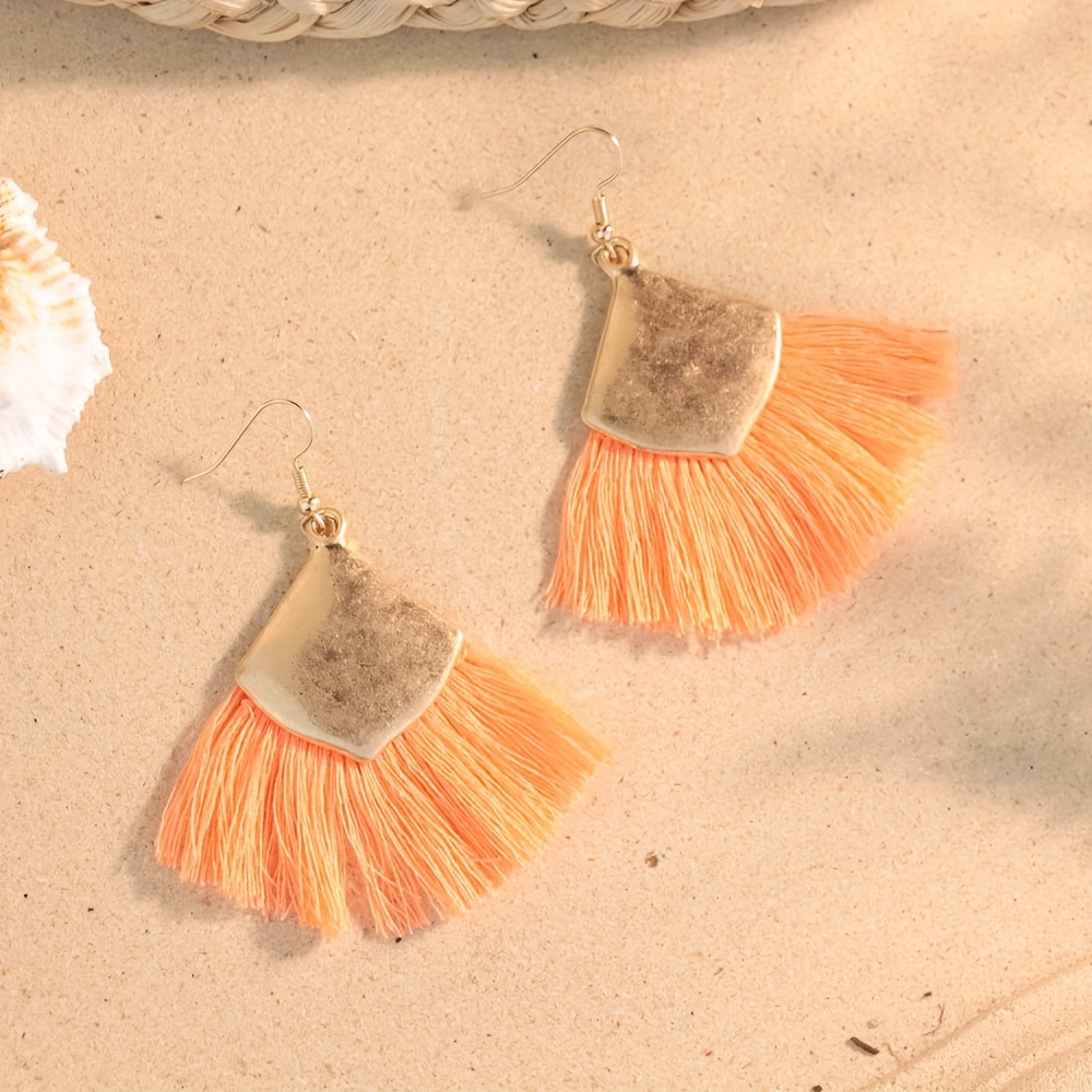 Women's Vintage Bohemian Tassel Earrings, Distressed Style