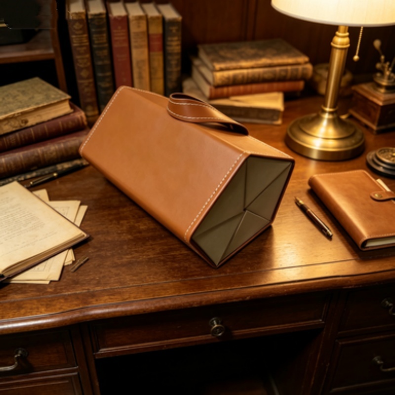 Foldable -compartment Eyeglass Case, Stylish High-end Pu Leather Glasses Case, -layer Case