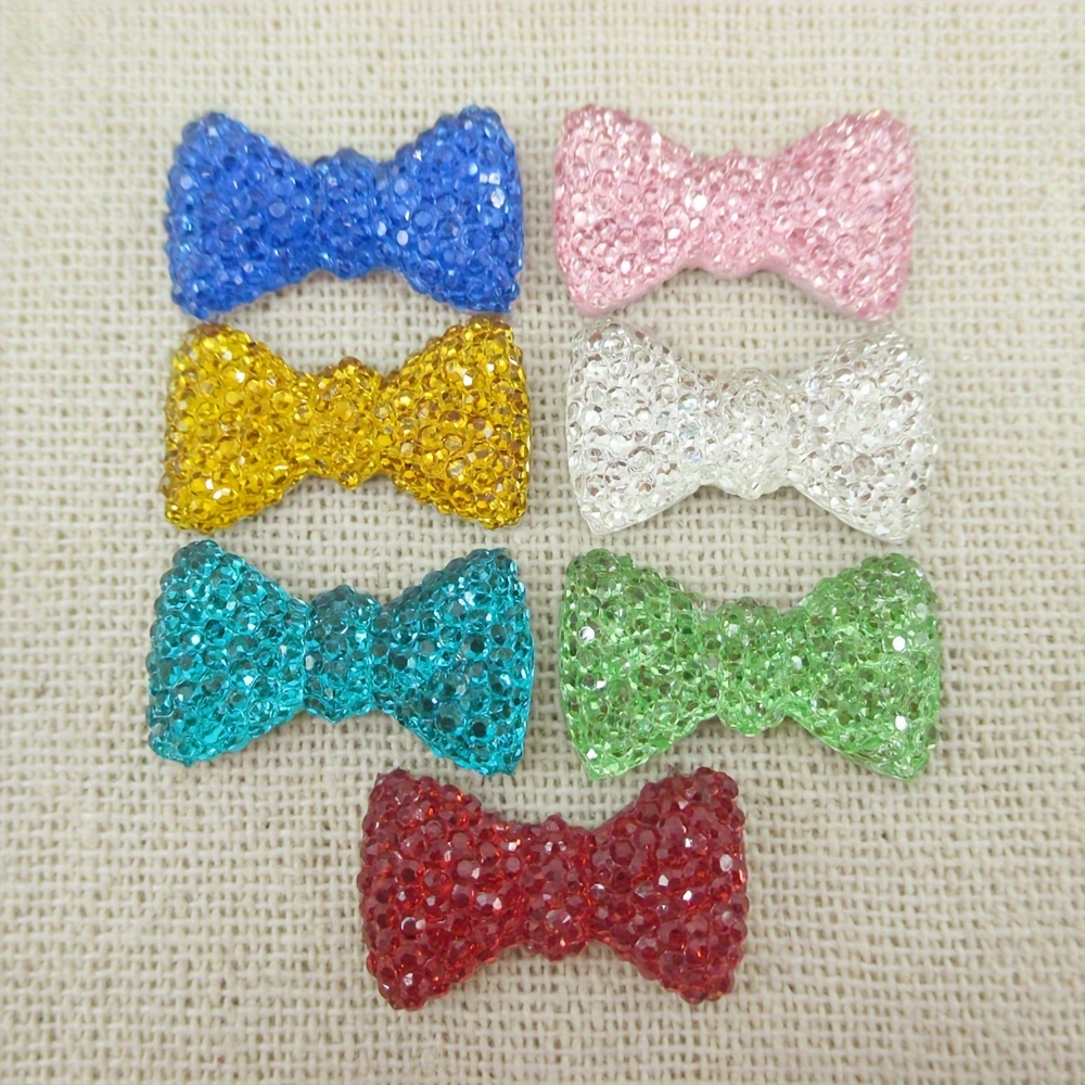 

50pcs Mixed Color Bowknot Flatback Resin Embellishments, Plastic Material, For , Hair Clips, Phone Cases