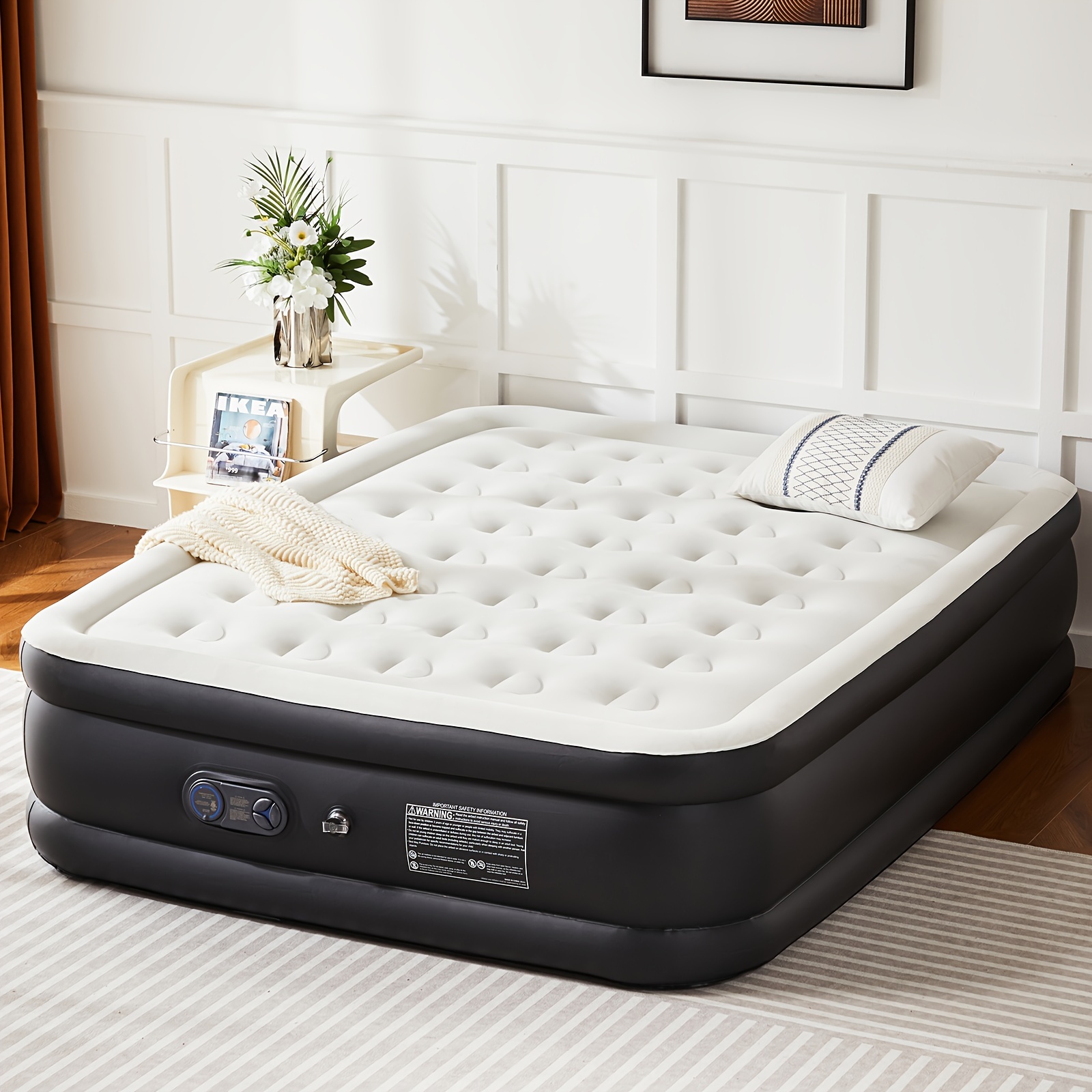 

Air Mattress With Coil Beam Support, Plush Top Non-slip Bottom For On Smooth Floors And Carpets, Sizes And , Can Hold Up To 660