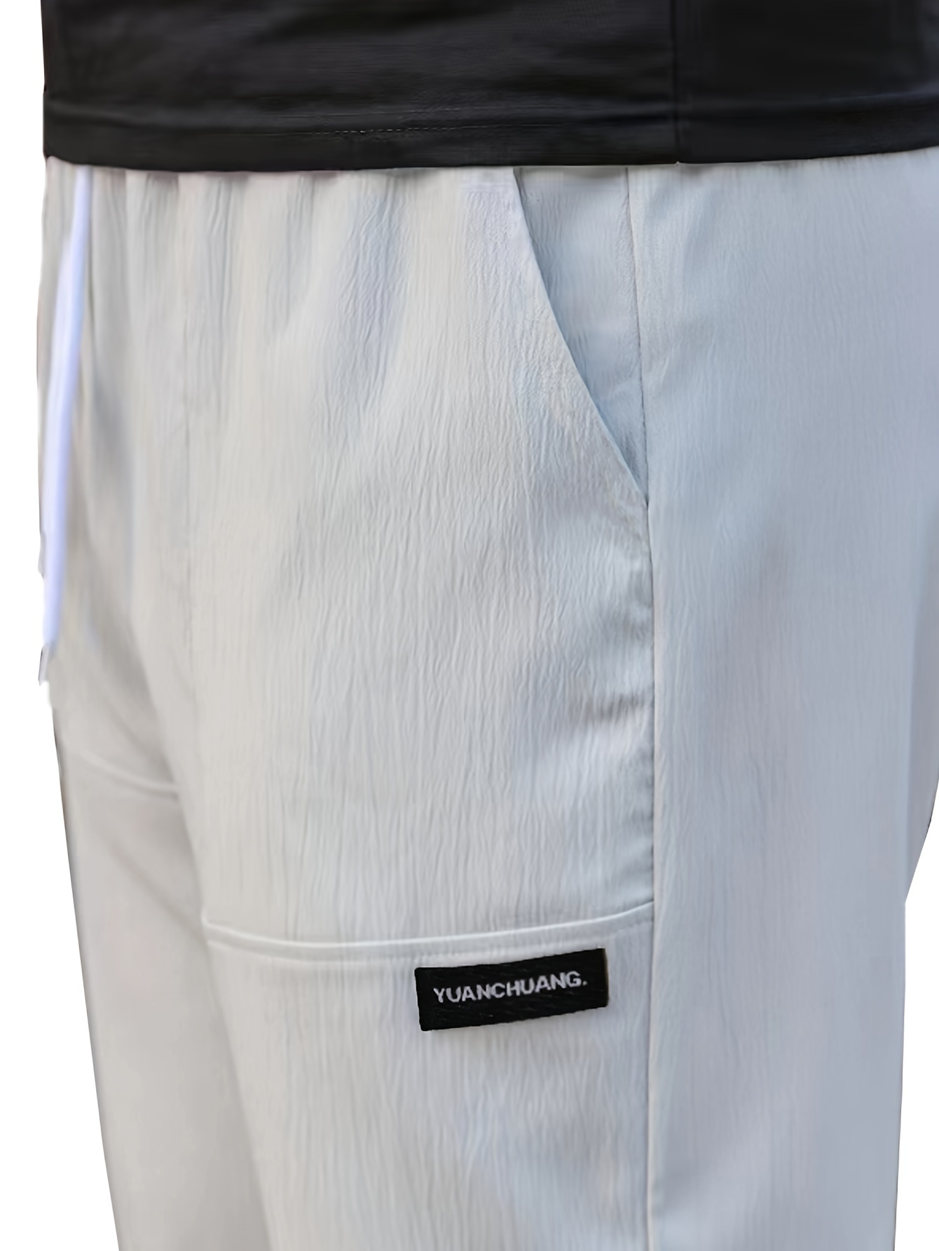 3pcs mens lightweight casual pants straight leg drawstring waist solid color black gray summer workwear machine washable details 9