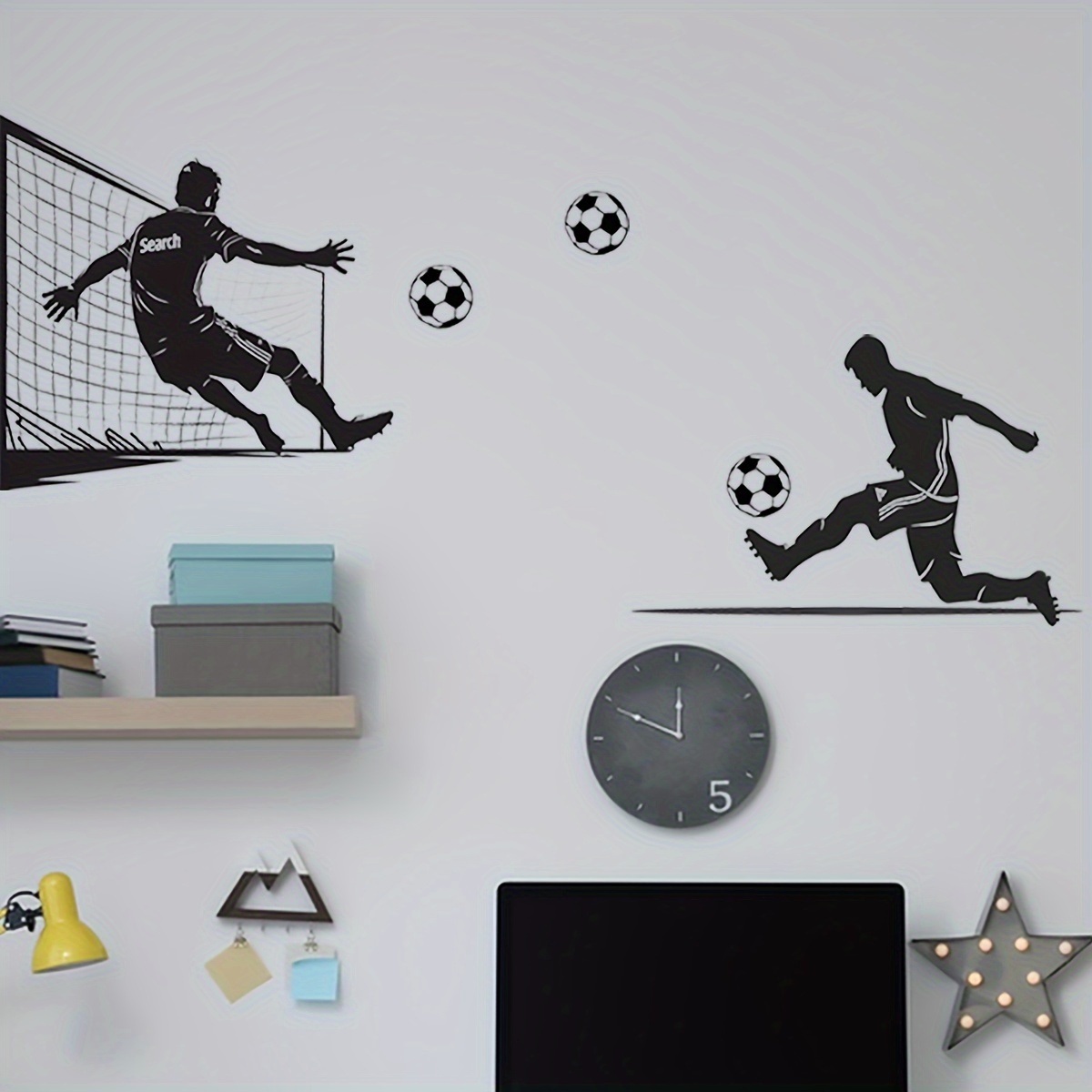 football themed boys wall decal self   removable pvc sticker for bedroom living room decor 0