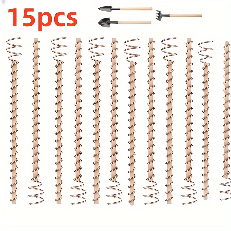 E-shop 15 Stück, Kupferdraht-Spulenantennen-Pflanzenstäbe für Gartenpflanzen Gemüse, elektrischer , Gartenzubehör, Pflanzenzubehör, langer