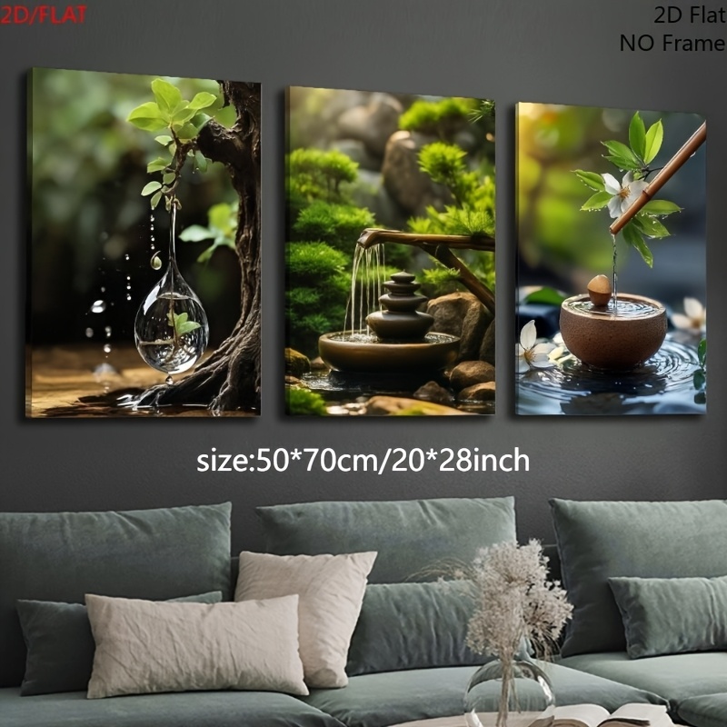 TEMU 2d Flat, 2d/flat 3pcs Plant Stone , Modern Plant Photography Poster, Art, Indoor Home Wall Decor Art, Frameless,halloween Christmas Decor
