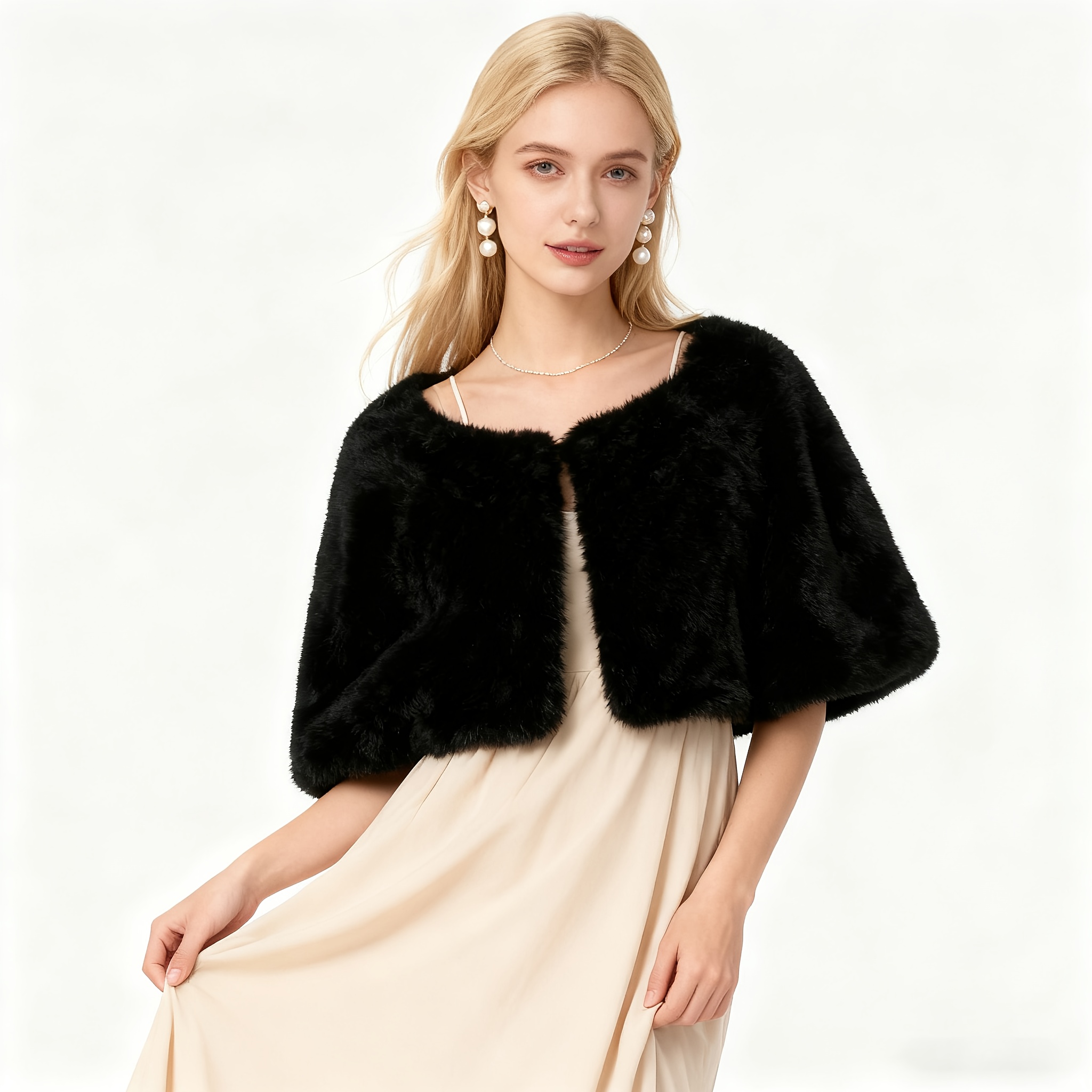 french style black shawl short cape formal dresses - Temu