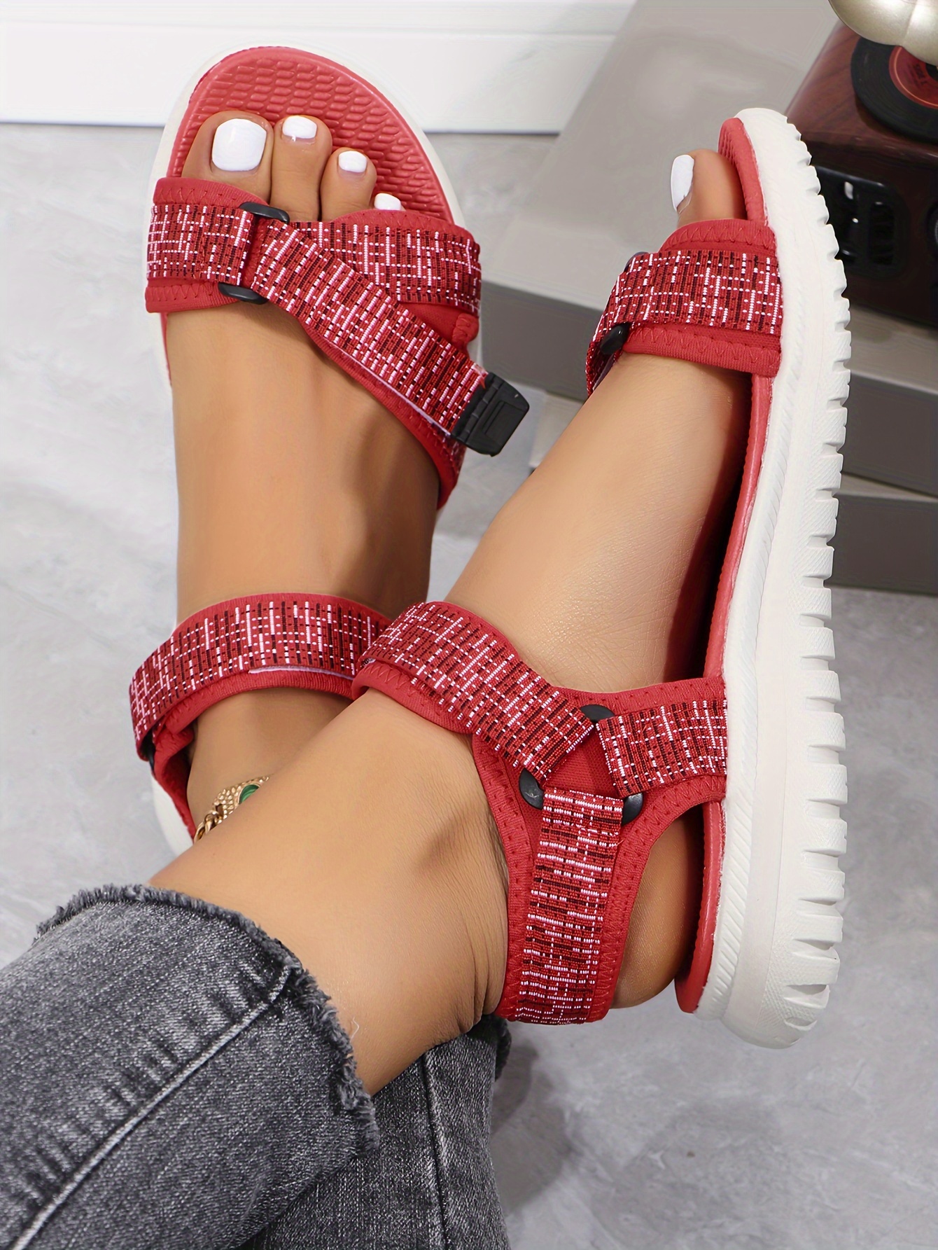 womens summer sports sandals comfortable soft sole with adjustable   walking shoes lightweight platform casual footwear Product details 10