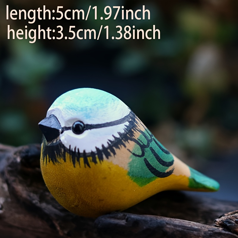 手作り】カラフルな木製鳥の像 ク な鳥の木彫り置物。 デスクトップの