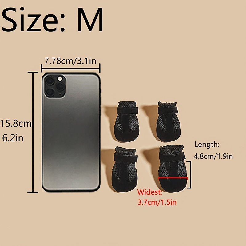 TEMU Comfortable & Breathable Shoes For Small To Medium Dogs And Cats - , Adjustable Hook-and-loop Fastener Closure