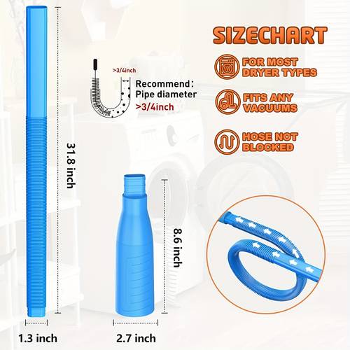 dryer vent cleaner kit vacuum attachment multiple combinations lint remover power washer and vacuum hose quickly removes lint