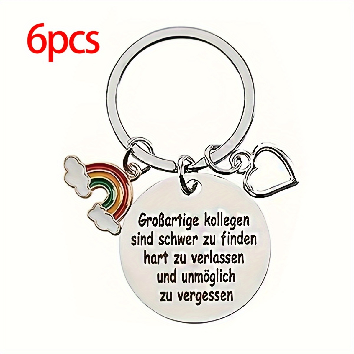 6pcs, Stainless Steel Keychain Gift, Farewell Gift For Colleagues