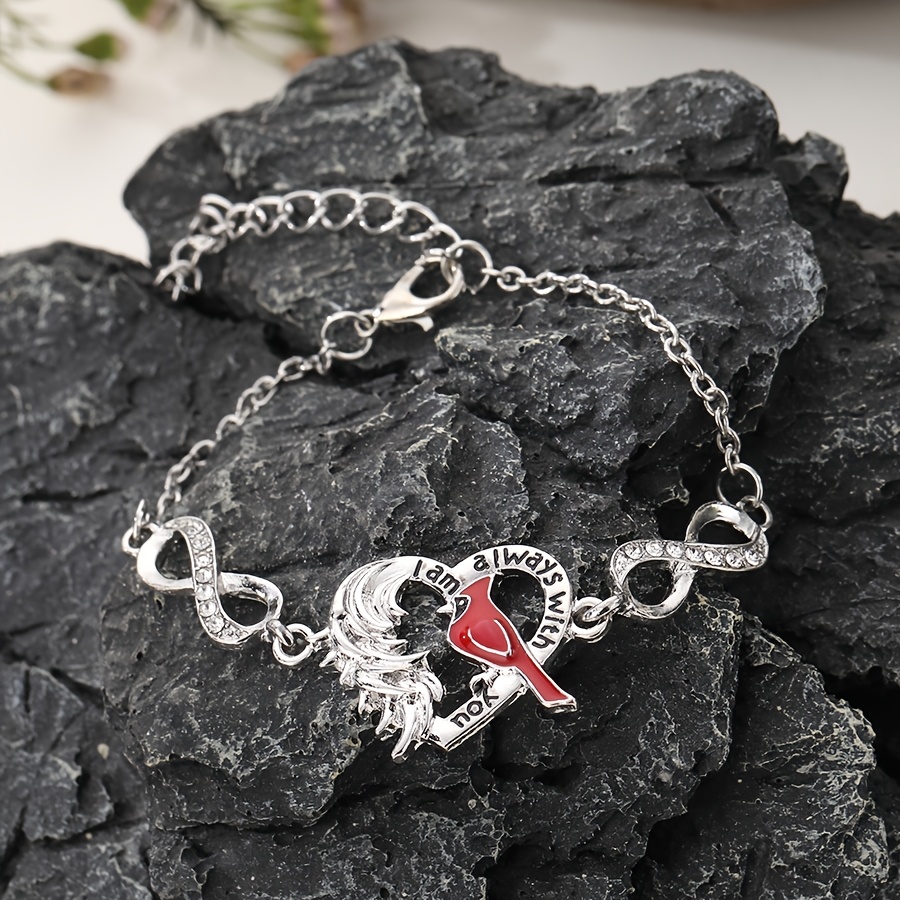 TEMU 1pc Fashion Bracelet, Heart Bracelet, Bird Bracelet, Bird Bracelet, Cute Bracelet, Wing Bracelet, Fashion Jewelry, Exquisite Jewelry, Elegant