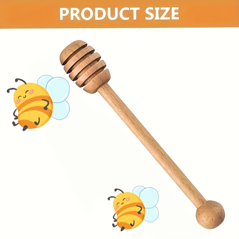 TEMU Honey With A Long Handle, Perfect For Stirring Honey, Maple Syrup, Jam, Or . A Reusable Tool Ideal For Home Kitchens, Breakfast, And As A Party