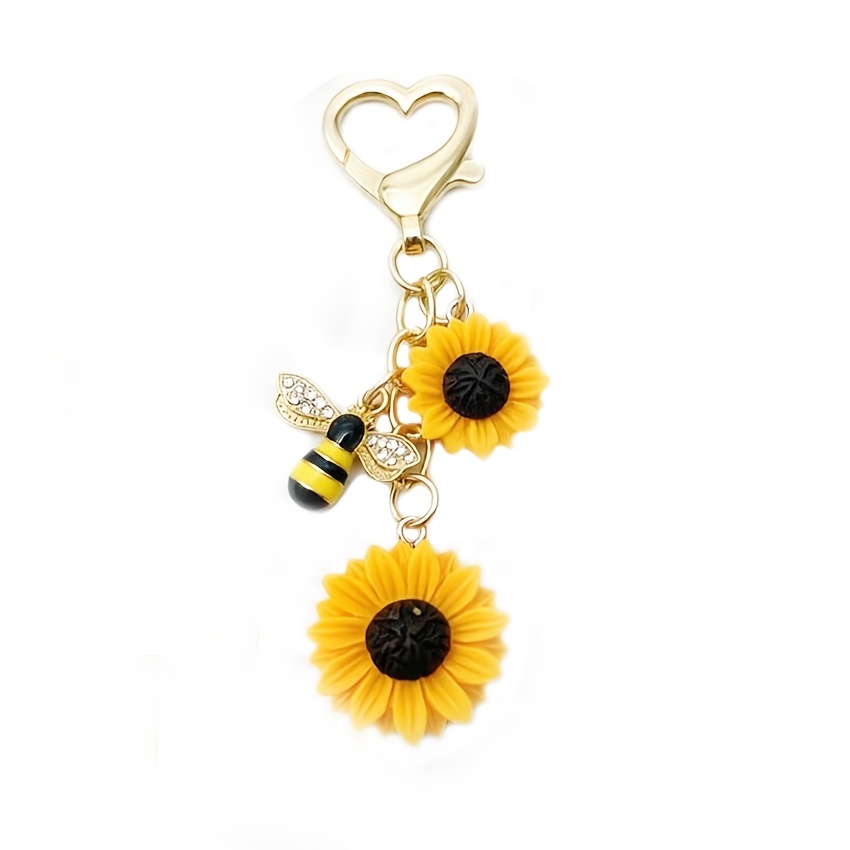 Sunflower Charm Keychain, Suitable For Wallets, School Bags, Backpacks, And Handbags, Car Accessory Bag Charm, Cute Gothic Y2k Christmas Gift Charm Chain, A Thoughtful Gift For Teachers
