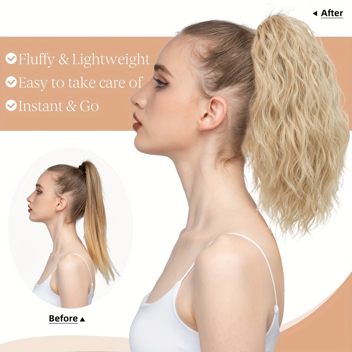 claw clip in ponytail extensions for women synthetic long wavy fluffy ponytail hairpieces 14inch hair accessories add volume   to   details 0