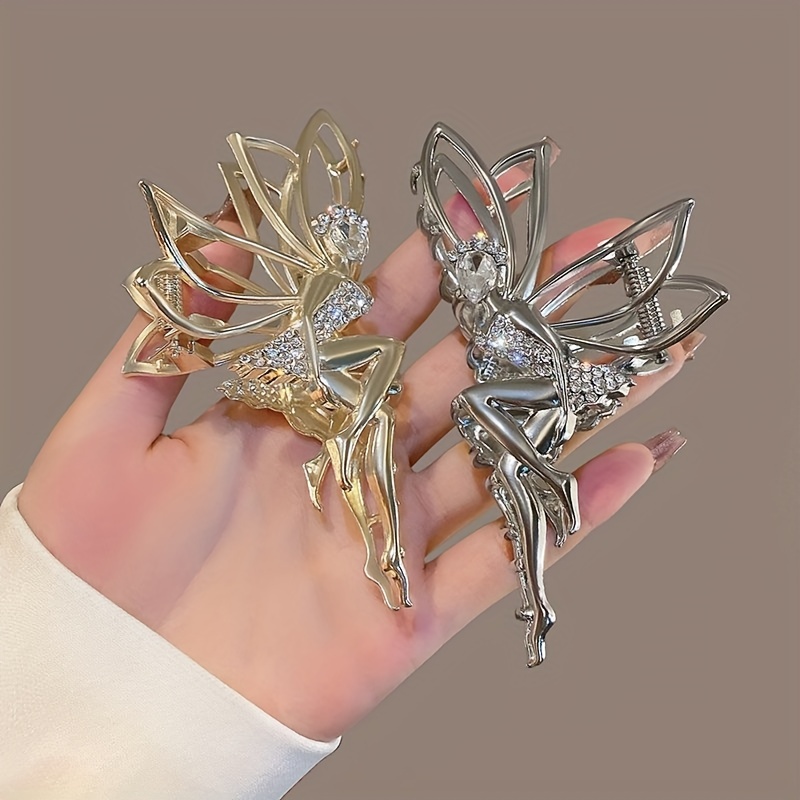 

Elegant Elf Fairy Grab Clip Large Alloy Diamond Plated Hair Clip Hair Clip Back Clip Hair Accessories, For Gifts