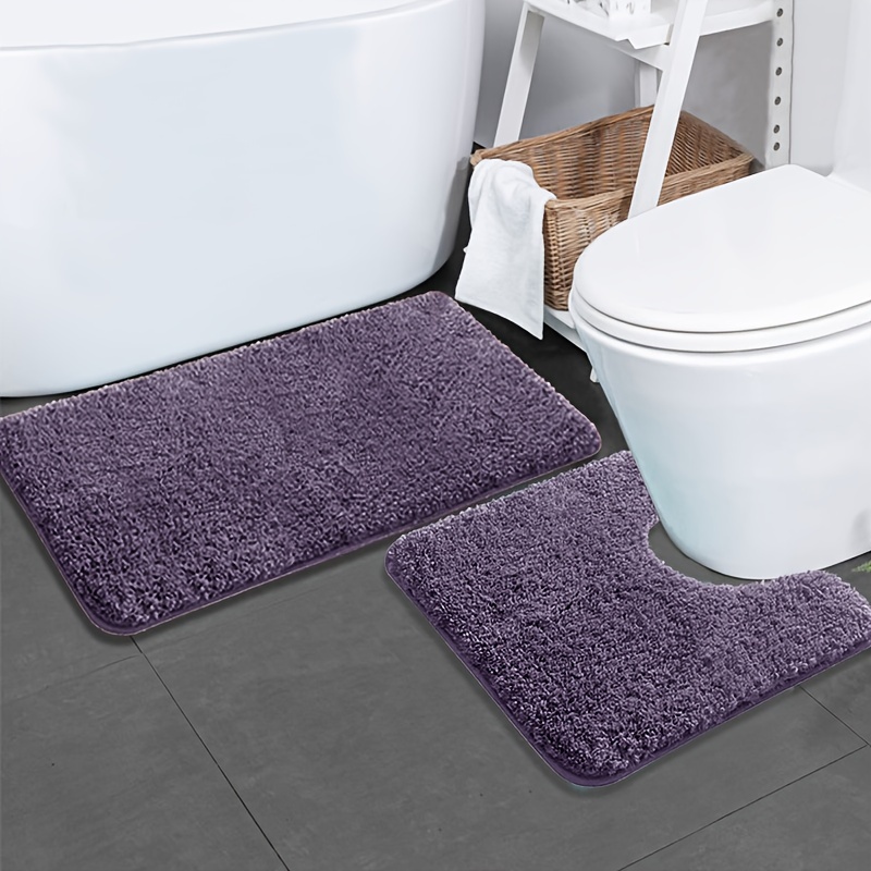 

Set Of 2 Ultra-absorbent Bath Mats, Non-slip Floor Mats, Super Soft And Comfortable Premium Bath Rugs, Suitable For Bathtubs, Showers, Bathroom Accessories, Bathroom Decor Set, Christmas Decorations.