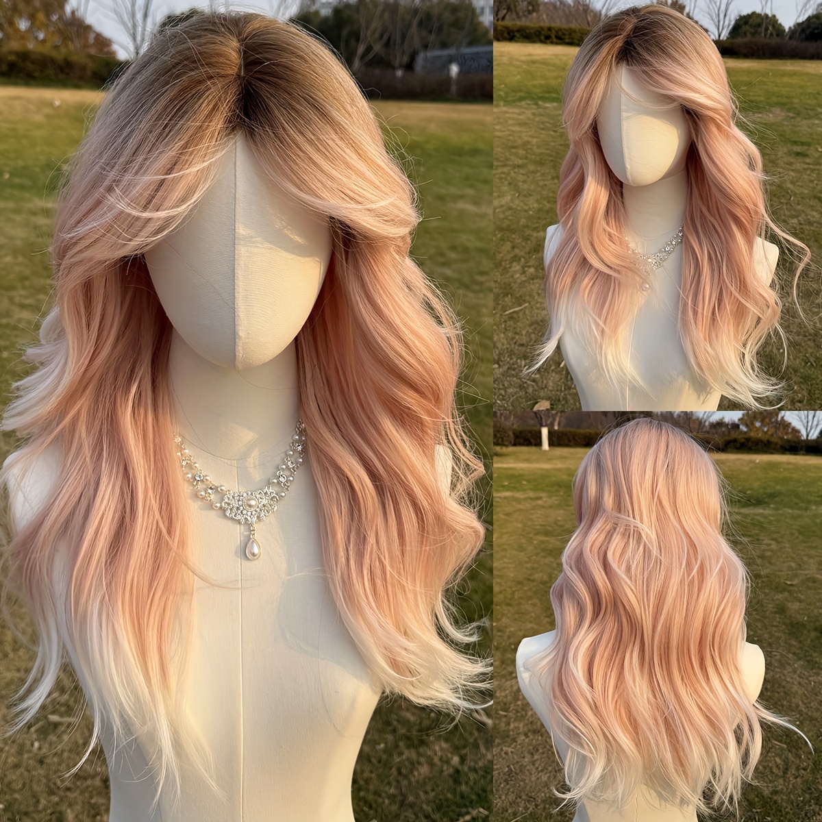TEMU [2025 New Design]high-quality Pink Ombre Wig Easy To , Heat-resistant Styling And Convenient Trimming. Suitable For Various Occasions: Daily ,