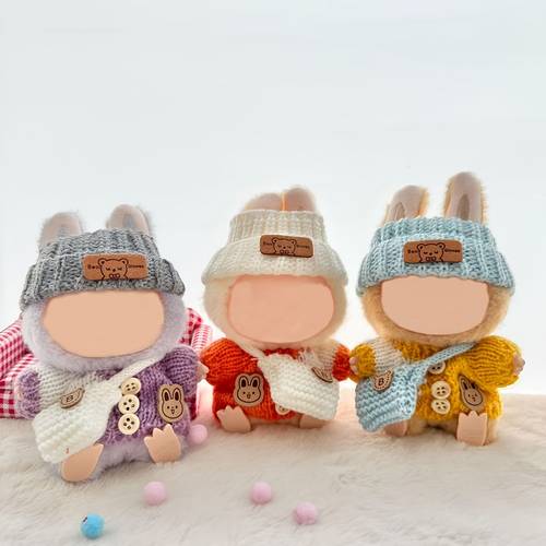 6 69inch doll clothes for labubu with 3 outfits stylish fisherman hat sweaters pants or skirt set for 6 69inch dolls adorable labubu accessories for play display not included shoes doll