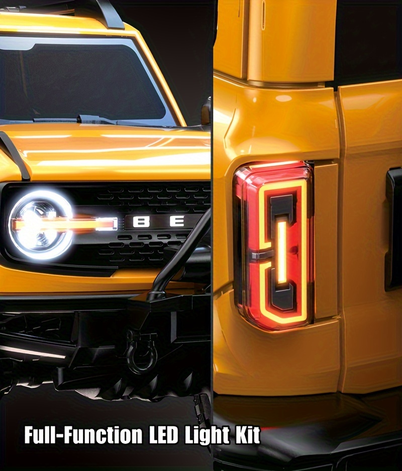 1/10 Scale RC Crawler with LED Lights & Winch - 4x4 Off-Road Remote Control Truck, High/Low Speed, RTR Rock Buggy with, Compatible with, for Adults &, Off-Road Racing - Ideal Gift for RC Car Enthusiasts, Outdoor Adventure, Aggressive Design, Sturdy Construction