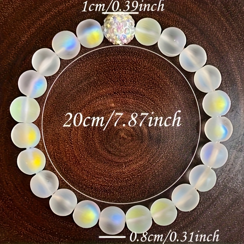 Couple's 1pc Multicolor Frosted Moonstone Beaded Bracelet