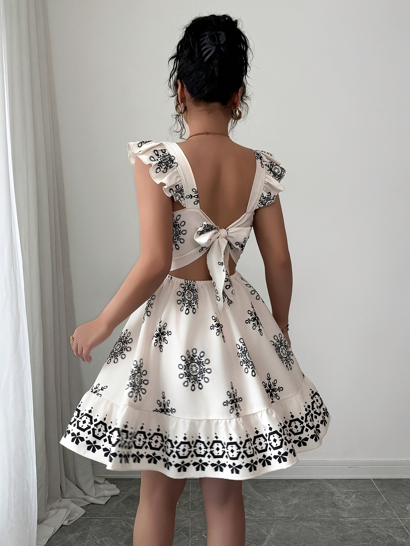 holiday dresses for women plus size RWJ Summer Dress Short Sleeve Smocked Apricot Floral L COLORS_Regency Made of soft polyester Sage Green Satin Bridesmaid Color:Roja