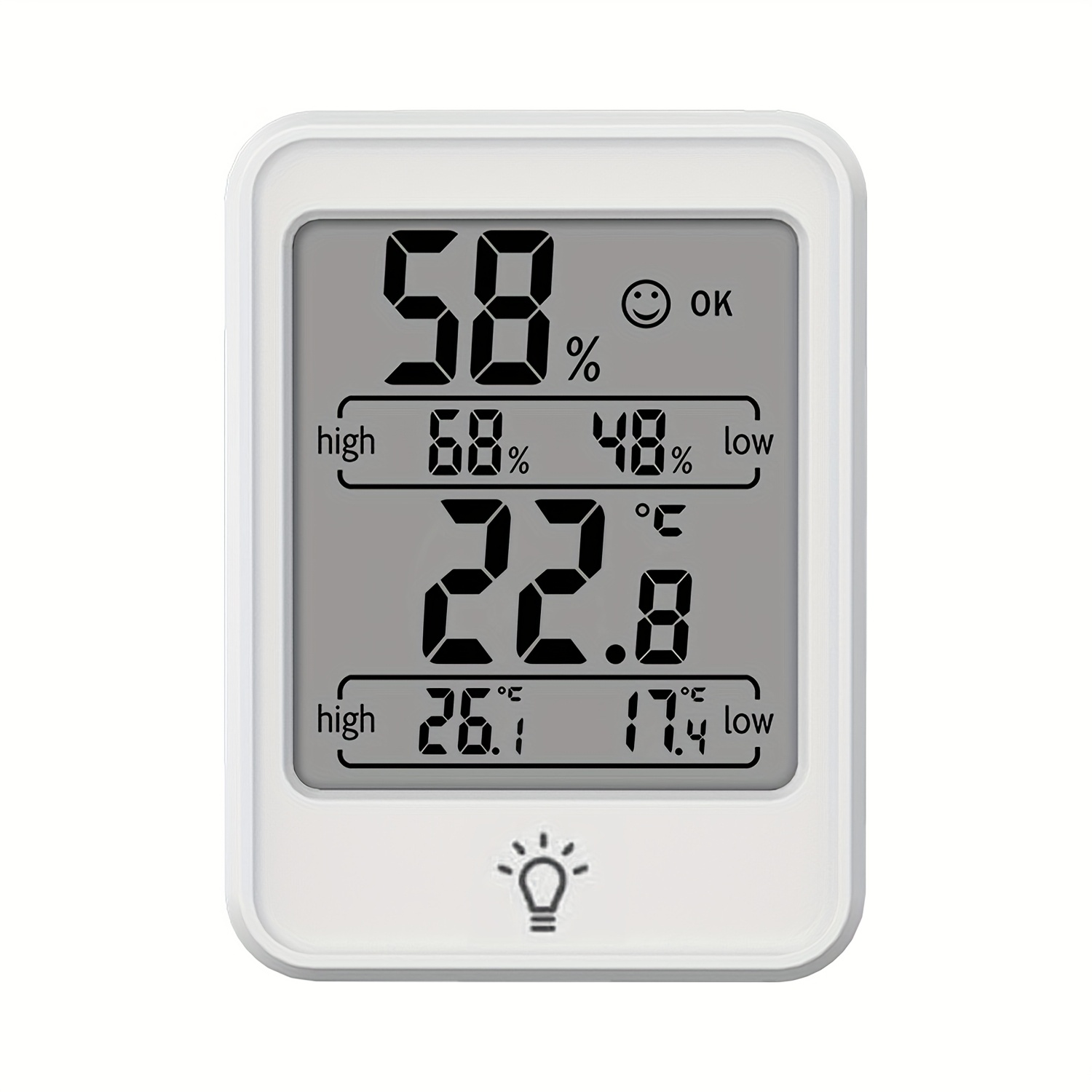 Digital Indoor Thermometer Hygrometer With Backlight, 1pc - Ideal For Bedroom, Living Room, , Wine Cellar, Laboratory
