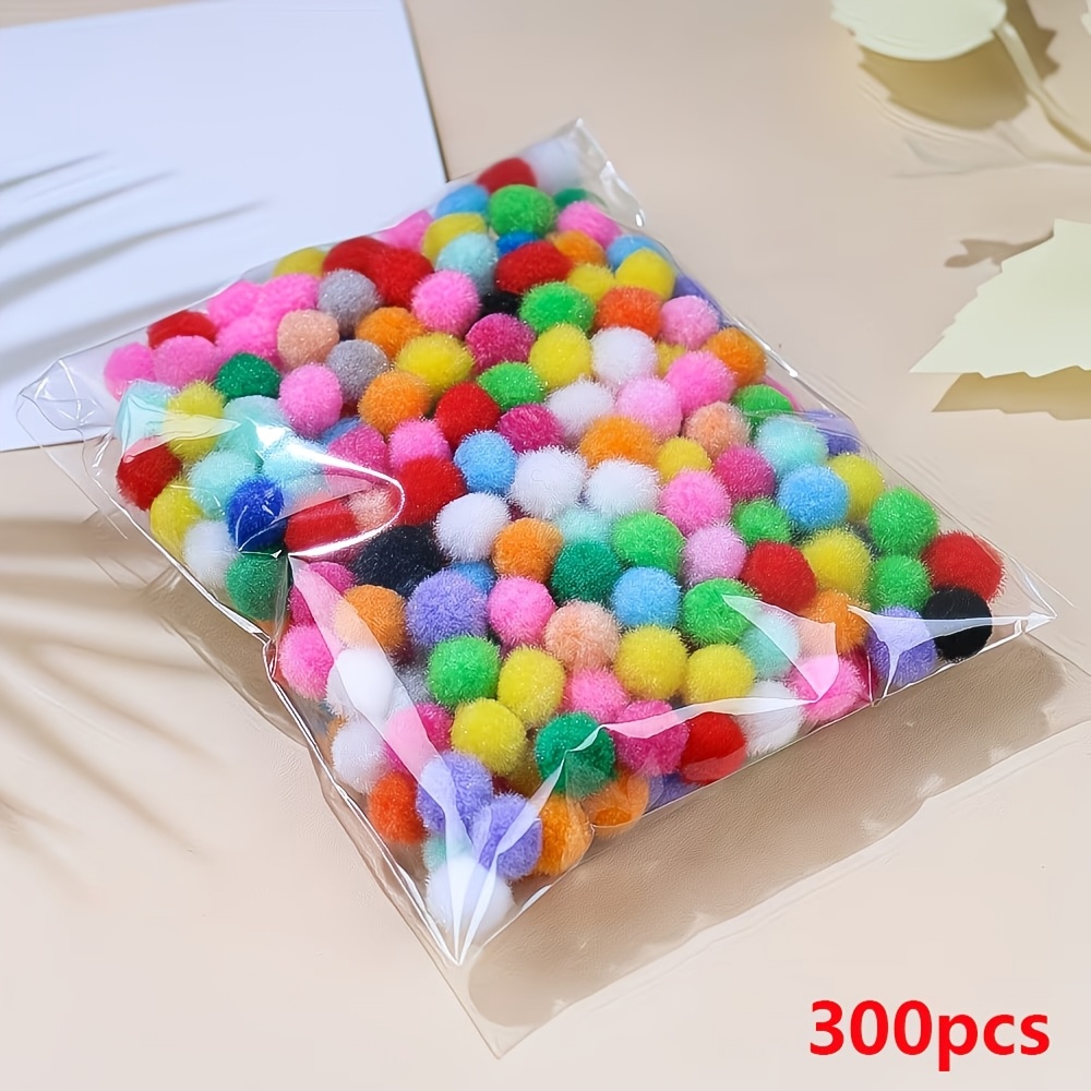 Image of 300pcs 1.5cm Diy Craft Pom Poms, Colored Pom Poms For Handmade Crafts, Arts And Crafts Decoration