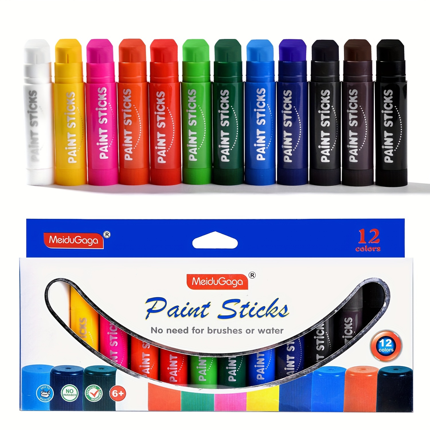 12-Color Quick-Drying Solid Crayons Set