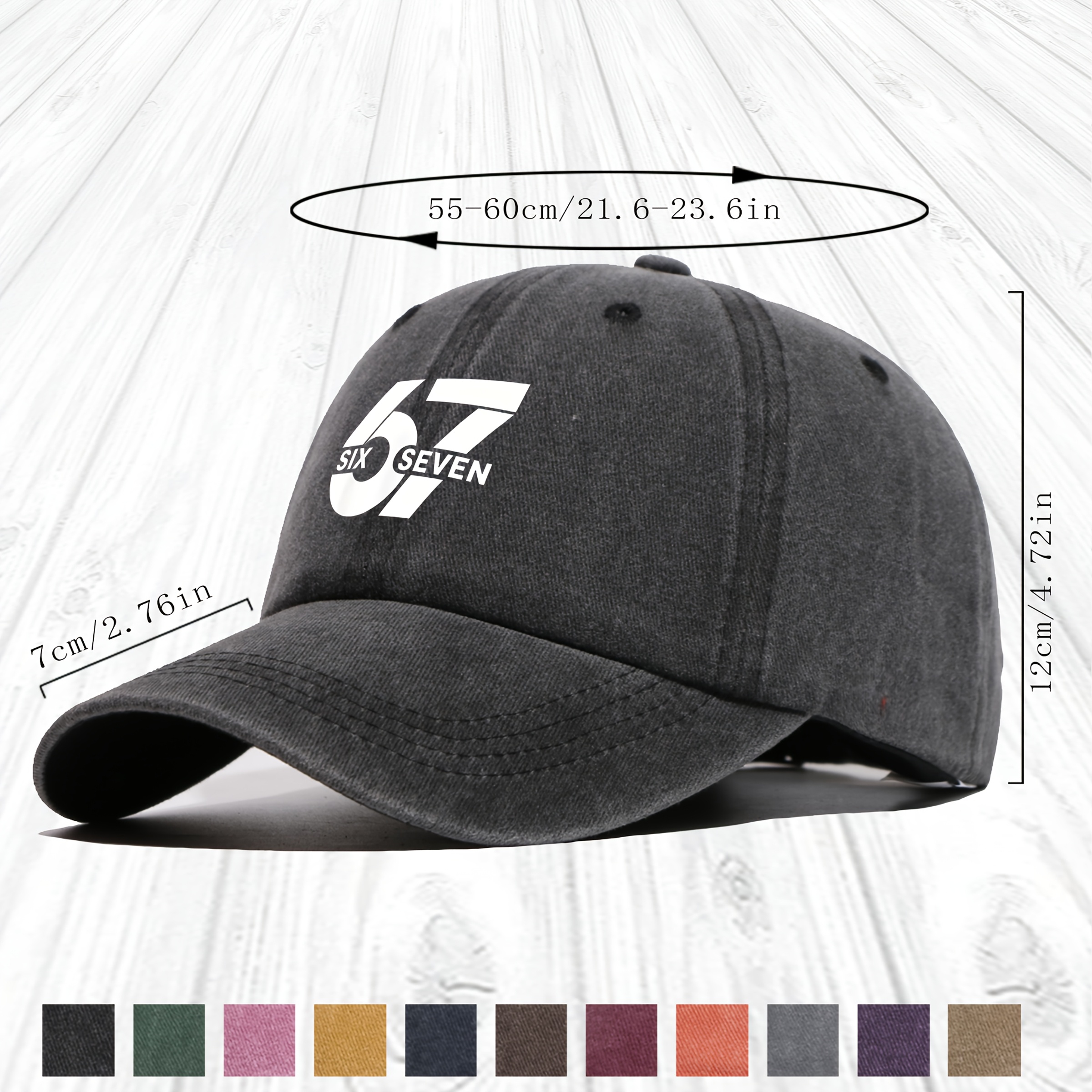 1  comfortable solid color baseball cap with 67 print lightweight adjustable ideal for   outdoor activities streetwear hip hop and truck driver sun hat lightweight headwear for   adjustable   closure