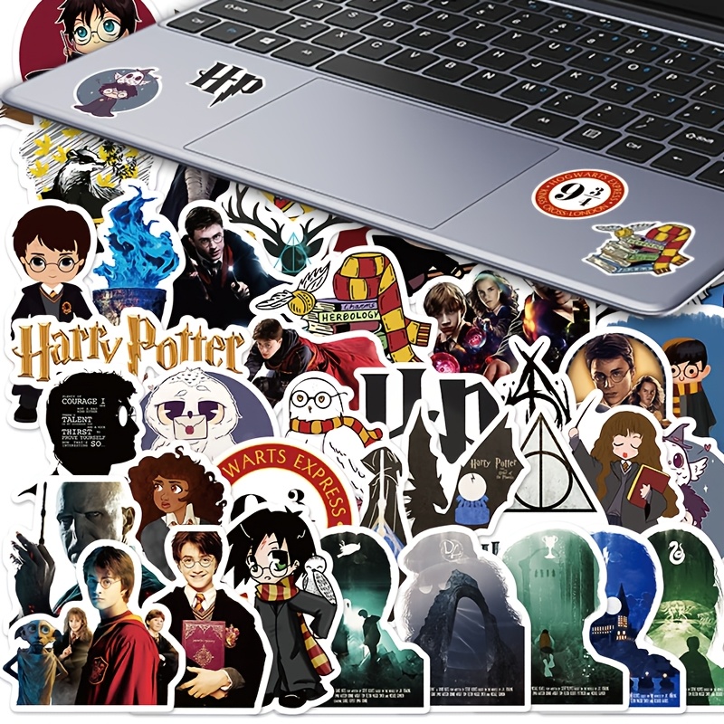 TEMU 50pcs Wb Stickers Compatible For Themed Collectibles, Matte Decals With Iconic Characters, & Magical Symbols - Irregular Cut For