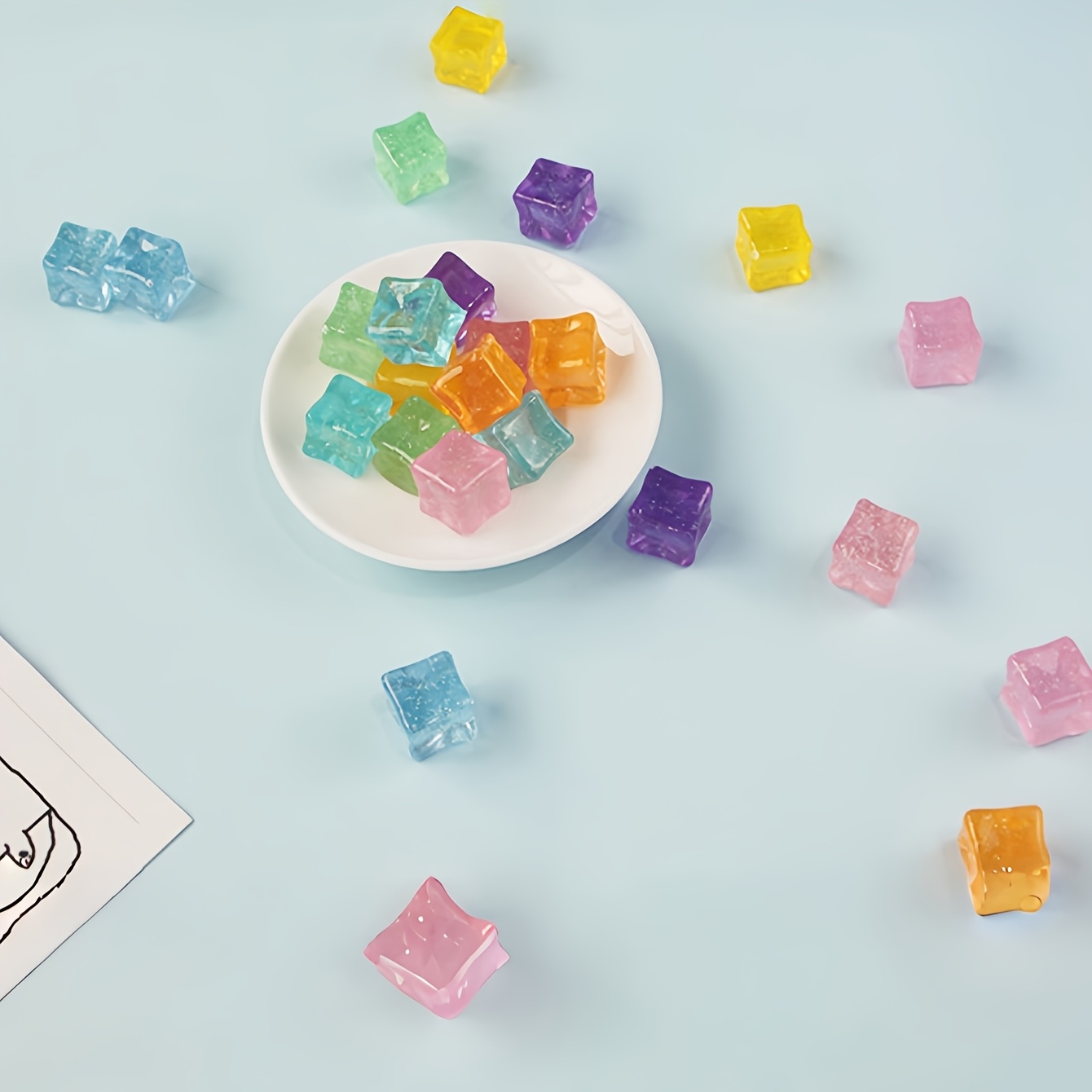 Colored Starry Ice Cubes for Creative Projects
